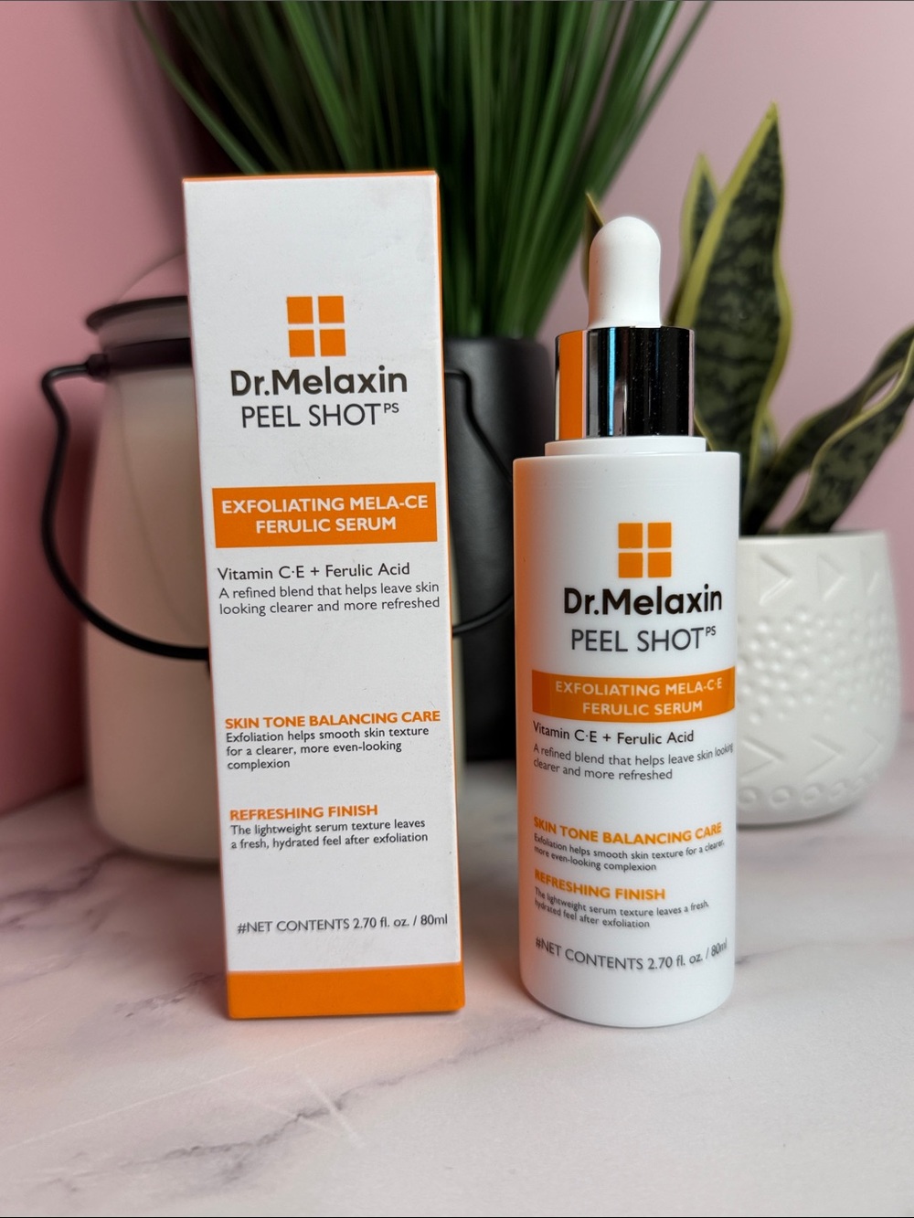 Dr. Melaxin Peel Shot Exfoliating Mela-CE Ferulic Serum — White & Orange